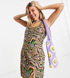 Collusion Abstract Print Shift Dress In Multi
