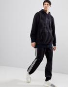 Adidas Originals Adicolor Velour Hoodie In Oversized Fit In Black Cy3549 - Black