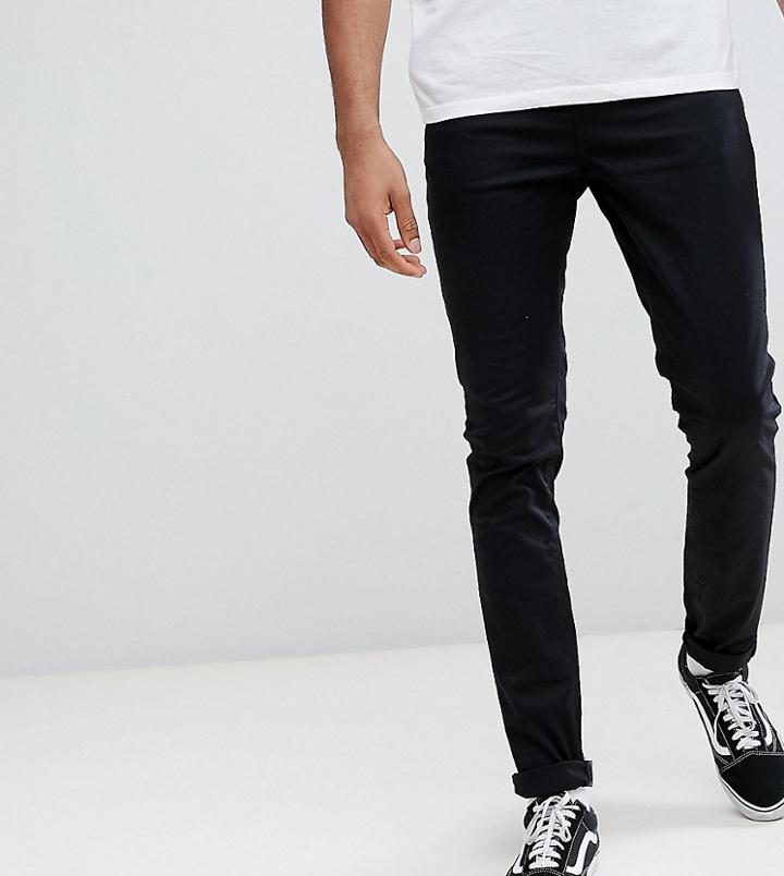 Asos Design Tall Skinny Chinos In Black - Black