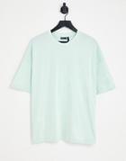Asos Design Oversized T-shirt With Crew Neck In Light Green-neutral
