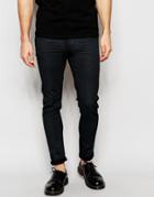 Asos Super Skinny Jeans In Spray Coated Black - Black