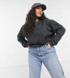 Daisy Street Plus Oversized Sweatshirt In Acid Wash Gray-grey