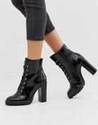 Call It Spring By Aldo Axell Lace Up Chunky Ankle Boots In Black