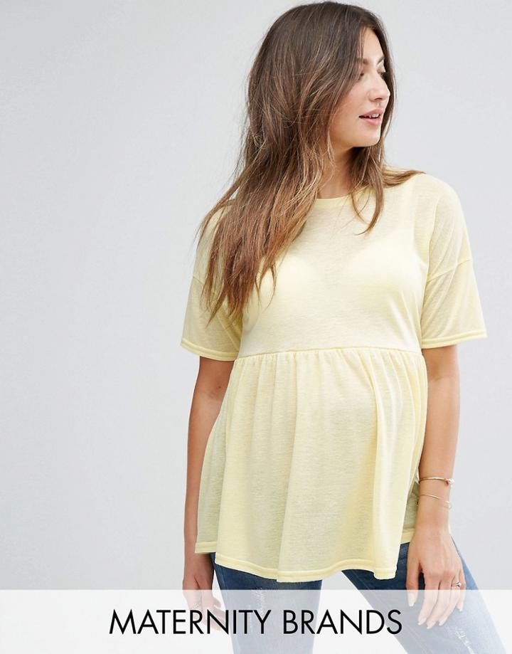 New Look Maternity Peplum Top - Yellow