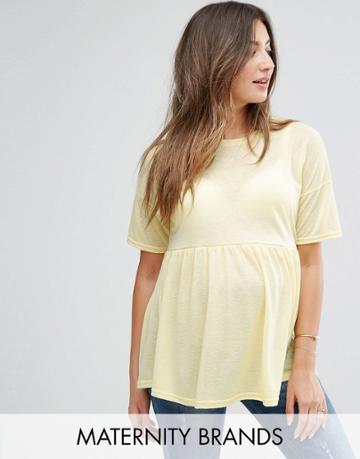 New Look Maternity Peplum Top - Yellow
