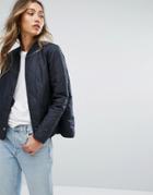 Selected Peny Quilted Bomber Jacket - Navy