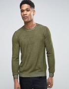 Sisley Sweater In Oil Wash - Green