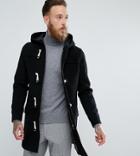 Heart & Dagger Wool Mix Duffle Coat - Black