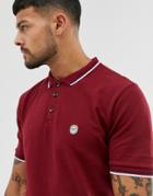 Le Breve Tipped Slim Fit Polo Shirt-red