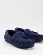 River Island Slippers In Navy-grey