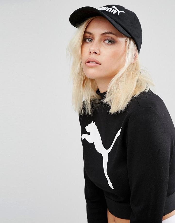 Puma Black Classic Logo Snapback Cap - Black