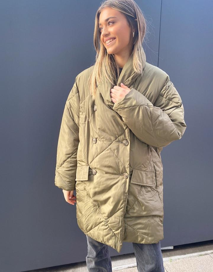 Free People Ella Padded Jacket In Olive-green
