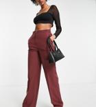 Asos Design Tall Ultimate Straight Pant In Bordeaux-red