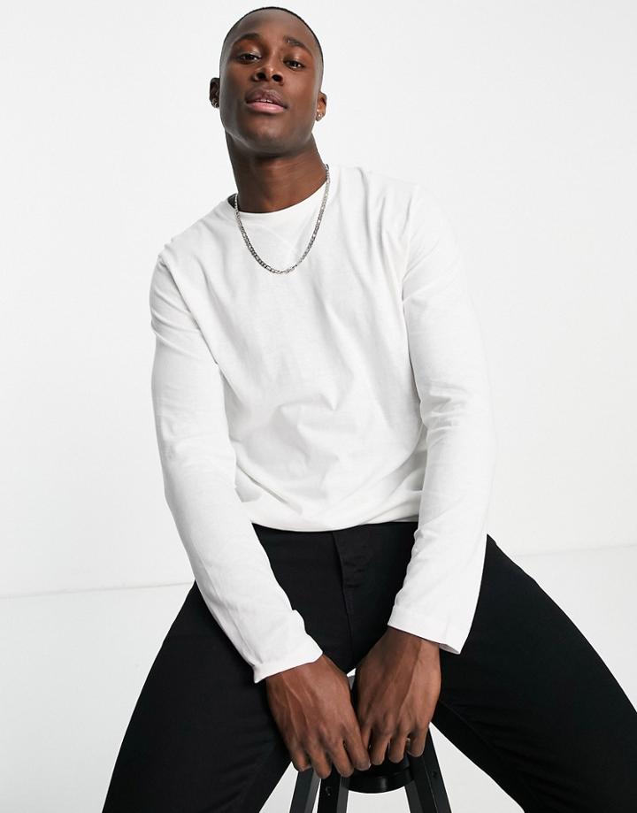 Brave Soul Long Sleeve Top In Off White