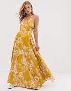 Free People Lille Printed Maxi Dress-yellow