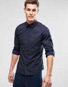 Esprit Long Sleeve Shirt In Slim Fit - Navy