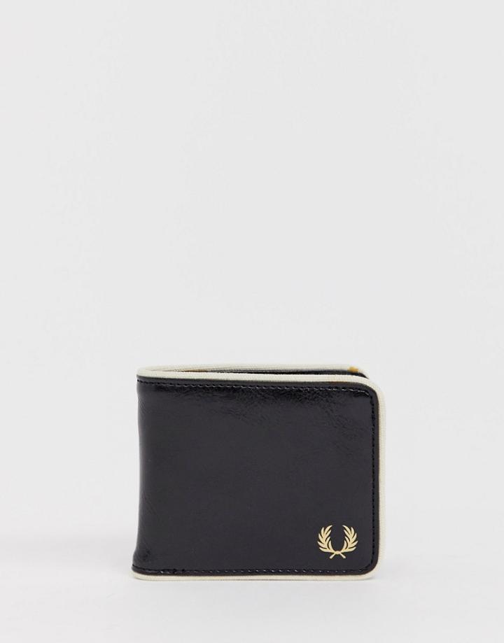 Fred Perry Classic Billfold Piped Wallet In Black - Black