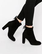 Carvela Pacey Tie Up Heeled Ankle Boots - Black