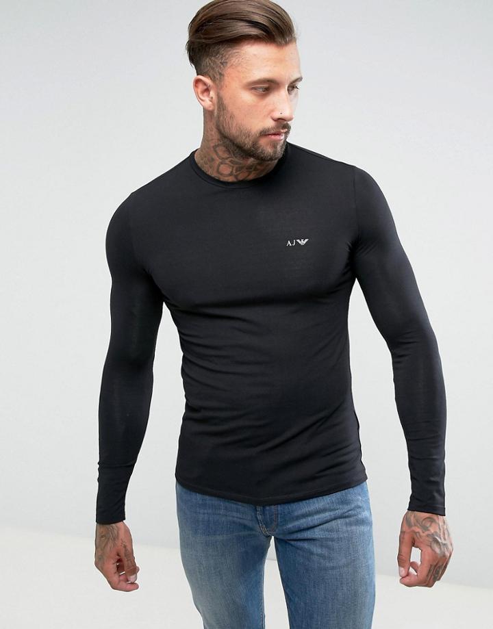Armani Jeans Crew Neck Half Eagle Logo T-shirt Navy - Navy
