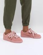 Puma Suede Heart Satin Sneaker - Pink