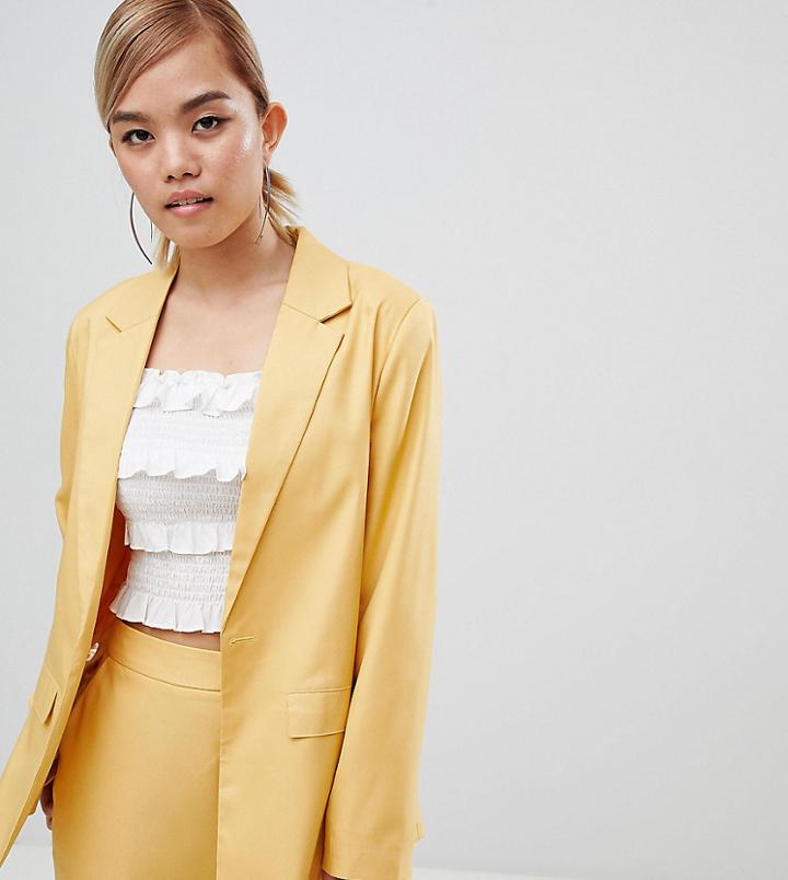 Fashion Union Petite Tie Waist Blazer Two-piece - Gold