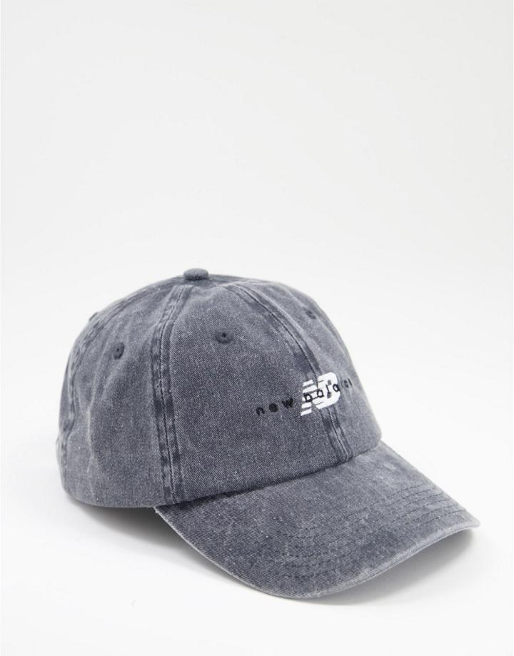 New Balance Logo Cap In Gray-grey