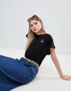 Cheap Monday Cap Sleeve Skull Logo T-shirt - Black