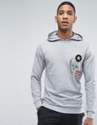 Only & Sons Hoodie With Badge Detailing - Gray