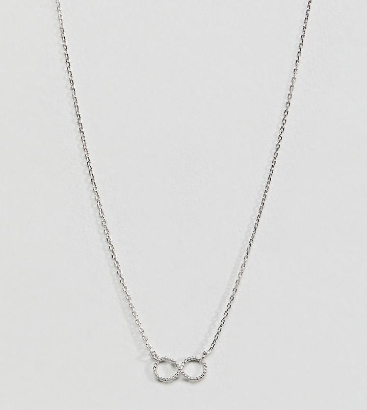 Designb London Sterling Silver Twisted Infinity Necklace - Silver