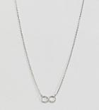 Designb London Sterling Silver Twisted Infinity Necklace - Silver