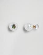 Asos Mermaid Dust Double Bubble Earrings - Gold