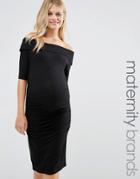 Isabella Oliver Off Shoulder Dress - Black