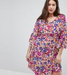 Lovedrobe Floral Bell Sleeve Dress - Multi