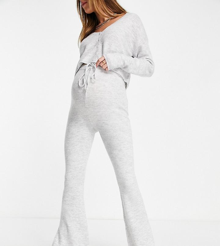 Cotton: On Maternity Split Side Pant In Gray