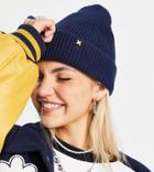 Collusion Beanie In Dark Blue-blues