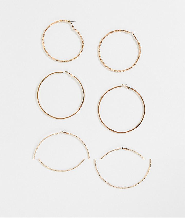 Aldo Berradda Pack Of 3 Hoop Earrings In Gold