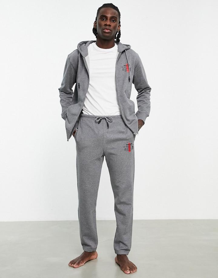 Diesel Logo Lounge Sweatpants In Gray
