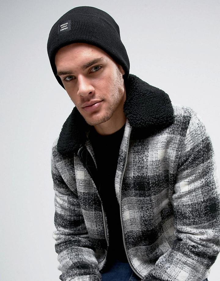 Herschel Supply Co Abbott Beanie In Black - Black