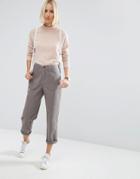 Asos Cropped Chino Pants With Patch Pockets - Beige