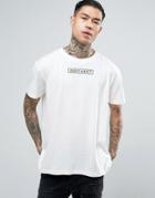 Night Addict Embroidered Logo T-shirt In Longline - White