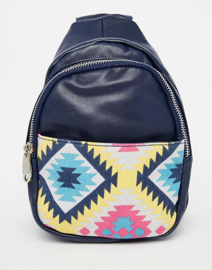 Urban Originals Backpack With Printed Pocket - Navy