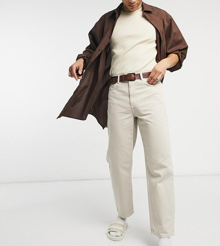 Collusion X014 90s Baggy Jeans In Ecru-neutral