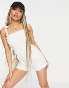 Parisian Shirred Body Romper In White