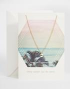 Orelia Summer Story Swarovski Giftcard Necklace - Gold