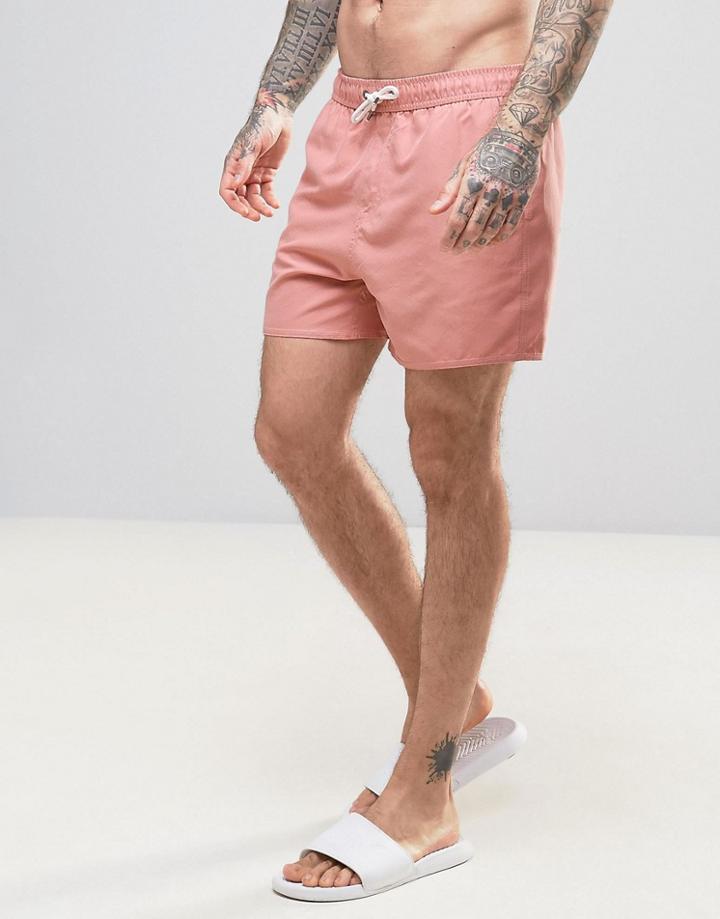 Another Influence 3 Pocket Solid Swim Shorts In Dusky Pink - Pink