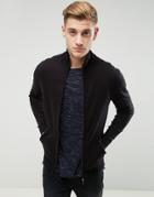 Esprit Cashmere Mix Zip Through Sweater - Black