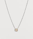 Asos Design Necklace With Scales Pendant In Bi Plate Silver Tone
