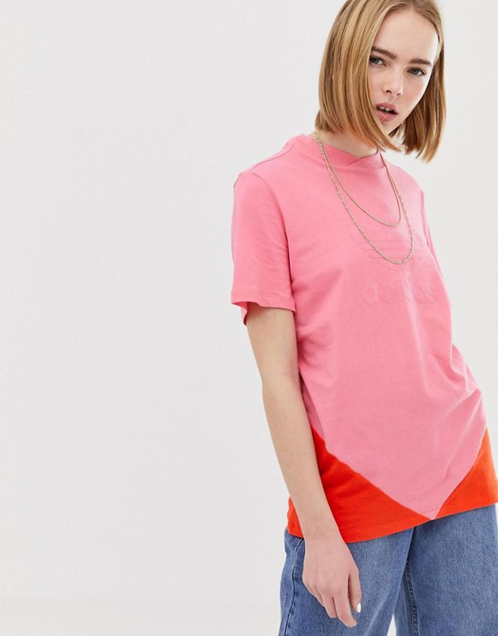Adidas Originals Clrdo T-shirt In Pink And Orange - Pink