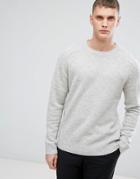 Selected Homme Knitted Sweater In 100% Lambswool - Gray