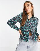 Monki Recycled Polyester Blouse In Floral Print-multi